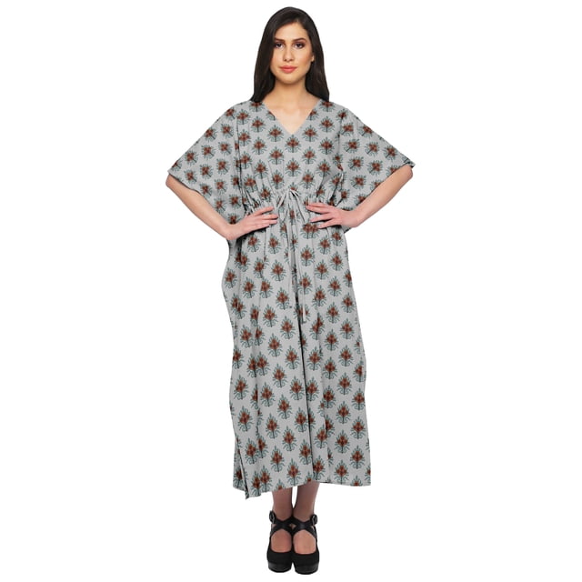 Moomaya Sortie de Plage Kaftan pour Bikini, Robe Caftan Longue Maxi pour Femmes - XS-M
