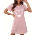 thumbnail image 4 of Amzcrzy Pyjamas pour Femmes Mode Imprimé Cœur Valentines Day Robe Décontractée Confortable à Manches Courtes Chemises de Nuit pour Femmes Valentines Day Cadeaux, 4 of 9