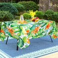thumbnail image 2 of Waterproof Outdoor Tablecloth with Umbrella Hole for Rectangle Table 60x84inch Rainforest Patio Table Cloth with Zipper, 2 of 5