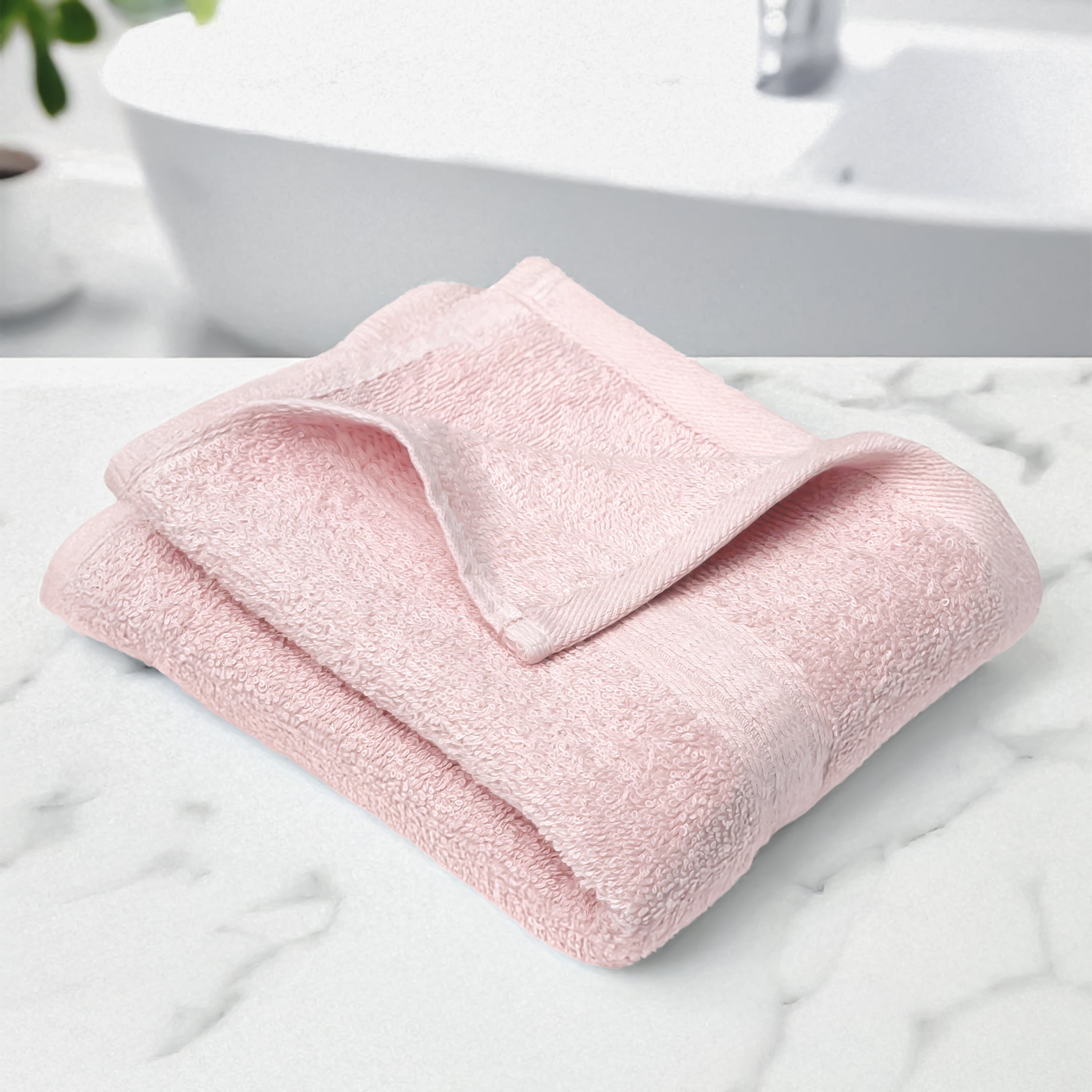 Mainstays Basics Solid Bath Sheet, Soft & Durable, 100% Cotton, Pink