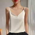thumbnail image 2 of Besolor Women's Silk Satin Camisole V Neck Spaghetti Strap Cami Tops Summer Basic Blouse Plus Size, 2 of 4