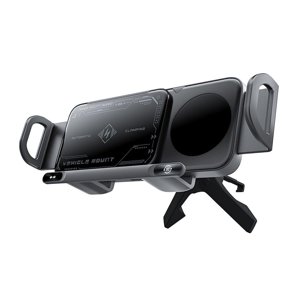 Chargeur de voiture sans fil, 2 en 1 Support de téléphone rotatif automatique, 15W Chargeur automatique de charge rapide Chargeur de voiture Support de téléphone cellulaire Vent de montage pour la plupart des téléphones H5N7