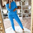 thumbnail image 1 of Womens Ladies Solid Round Neck Cable Knitted Warm 2PC Loungewear Suit Sets, 1 of 6