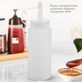thumbnail image 2 of Bouteille Compressible en Plastique Distributeur de Condiments Ketchup Moutarde Sauce Transparent Blanc 6Oz, 2 of 8