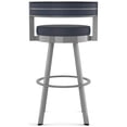 thumbnail image 4 of Amisco Browser 26 in. Swivel Counter Stool - Navy Blue Faux Leather / Glossy Grey Metal, 4 of 9