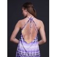 thumbnail image 3 of Bimba Robe Teinture sur Nœuds Décontractée Longue Dos Nu à Col Licou pour Femmes, Robe de Plage Imprimée - Grand, 3 of 6