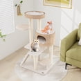 thumbnail image 4 of Gymax Modern Cat Tower w/ Cattail Fluff Condo & Top Perch Sisal Scratching Posts, 4 of 10