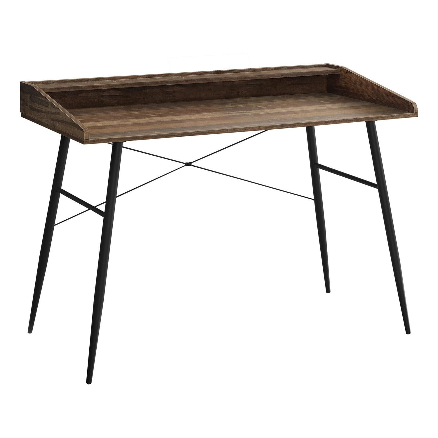 Monarch Specialties Bureau, Bureau À Domicile, Ordinateur Portable, Étagères De Rangement, 48"l, Travail, Métal, Stratifié, Brun, Noir, Contemporain