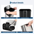 thumbnail image 4 of 3.2 Gallon Trash Can for Kitchen, Stainless Steel Step Trash Can with Soft-Close Lid & Removable Inner Bucket, Rectangular Garbage Can for Office Bathroom Living Room, Silver, 4 of 8