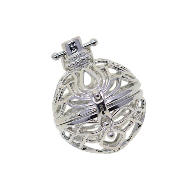 kurtrusly Beads Cage Charms Locket Pendant Settings for DIY Necklace Lotus