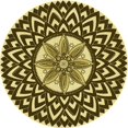 thumbnail image 1 of Ahgly Company Tapis d'Intérieur Lavable en Machine Carré Transitionnel Marron, 3 Pieds Carré, 1 of 7