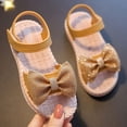 thumbnail image 2 of Cathalem Girls' Sandal Pumps Low Heels Sandals Flower Party Wedding Princess,Yellow 34, 2 of 5