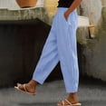 thumbnail image 2 of Chbgutlmr Pants for Women Elastic Waist Ruched Loose Lightweight Casual Work Trousers Solid Color Fall, 2 of 6