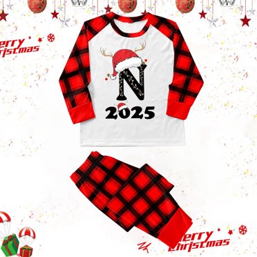 Family Matching Pajamas Set Long Sleeve Top and Comfortable Pants for Parents and Kids Cozy Outfit