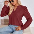 thumbnail image 4 of Hauts à Manches Longues pour Femmes Mode Féminine T-Shirt Ample à Manches Longues Col en V Hauts à Manches Longues pour Femmes T-Shirts à Manches Longues pour Femmes Hauts à Manches Longues pour Femmes, 4 of 6
