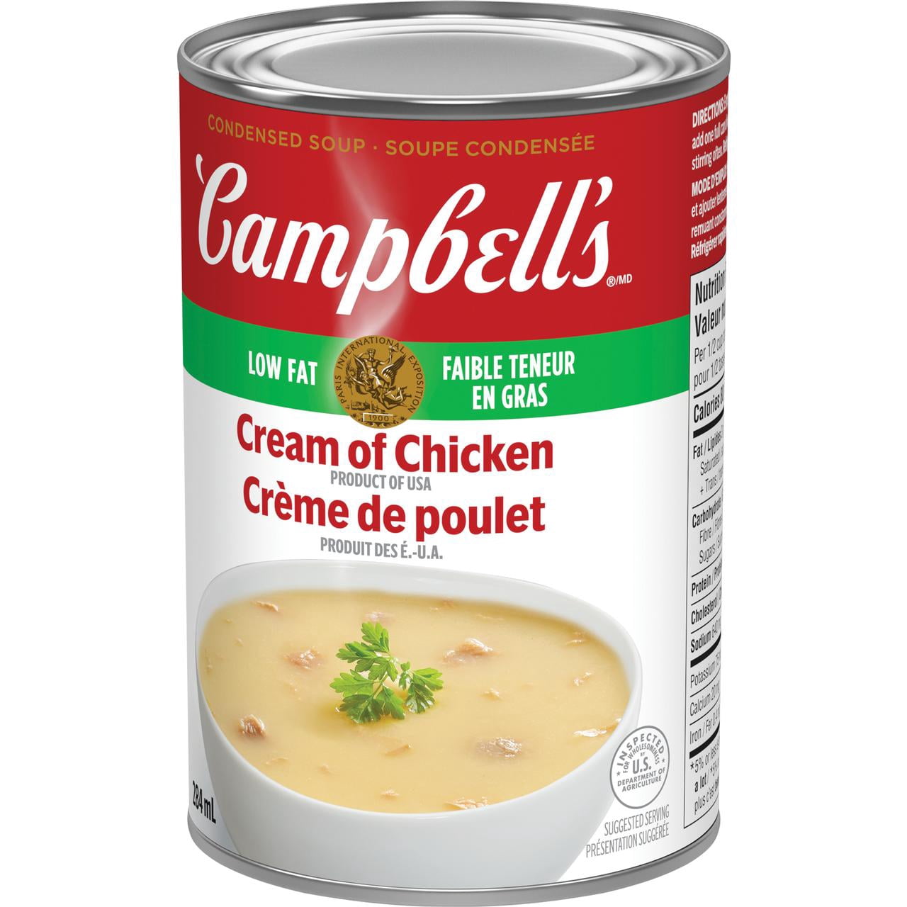 Campbell's® Soupe Condensée Crème de Poulet à Faible Teneur en Gras, Stable à Température Ambiante