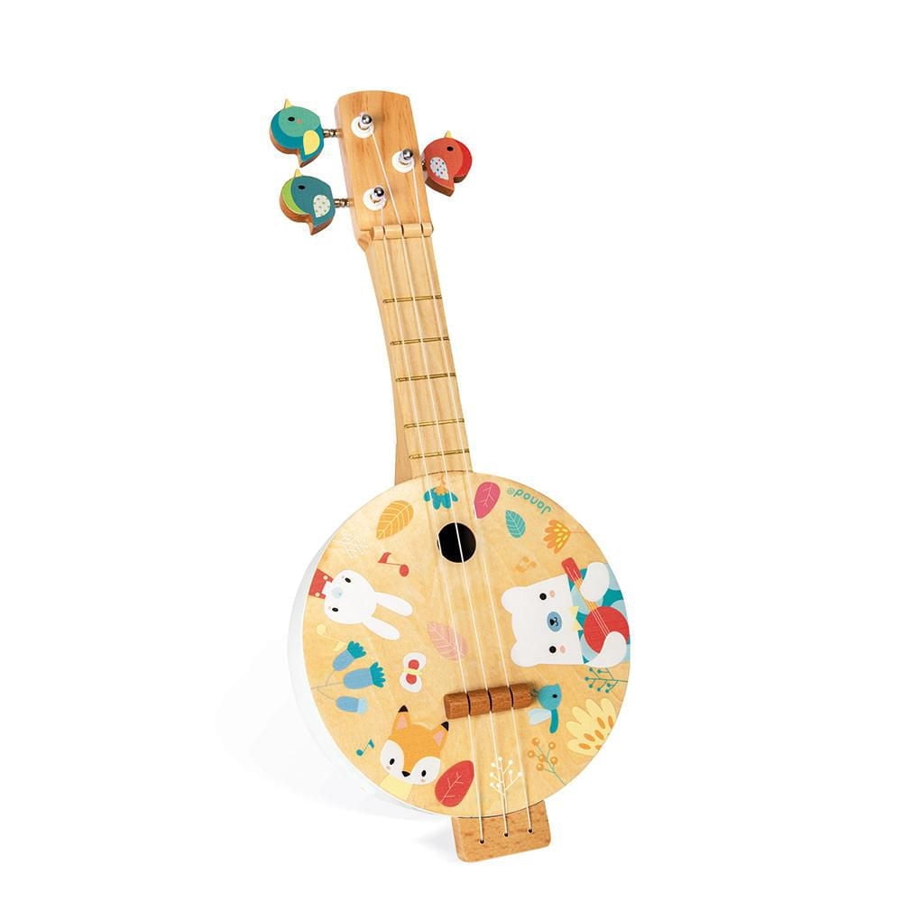 Janod - Pure - Banjo - Jouet Musical Coloré pour le Développement - Pour Bébés et Tout-Petits - Développe la Sensibilité Artistique et la Mémoire - Dès 3 Ans + - J05160