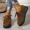 thumbnail image 2 of Running Shoes Women Round Toe Lace-Up Slip-On Thick Sole Wedge Heel Loafers Solid, 2 of 8