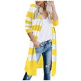 thumbnail image 1 of Long Cardigan pour Femmes Mode Femmes Décontracté Rayures Patchwork Manches Longues Chandail Cardigan Blouse Hauts Décontractés pour Femmes Hauts de Mode pour Femmes Hauts pour Femmes Décontractés, 1 of 5