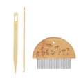 thumbnail image 2 of Weaving Loom Comb Set, Professional Wooden Loom Comb, Big Eye Needle, 4mm Crochet Needle, Easy to Use, Ideal Gift, 2 of 7