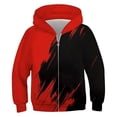 thumbnail image 1 of MIASHUI Chandails à Capuche Zippés pour Garçons, Design Graphique, Vêtements d'Extérieur pour Enfants, Vestes Confortables, Chaudes et Stylées, Rouge, 8-10 Ans, 1 of 2