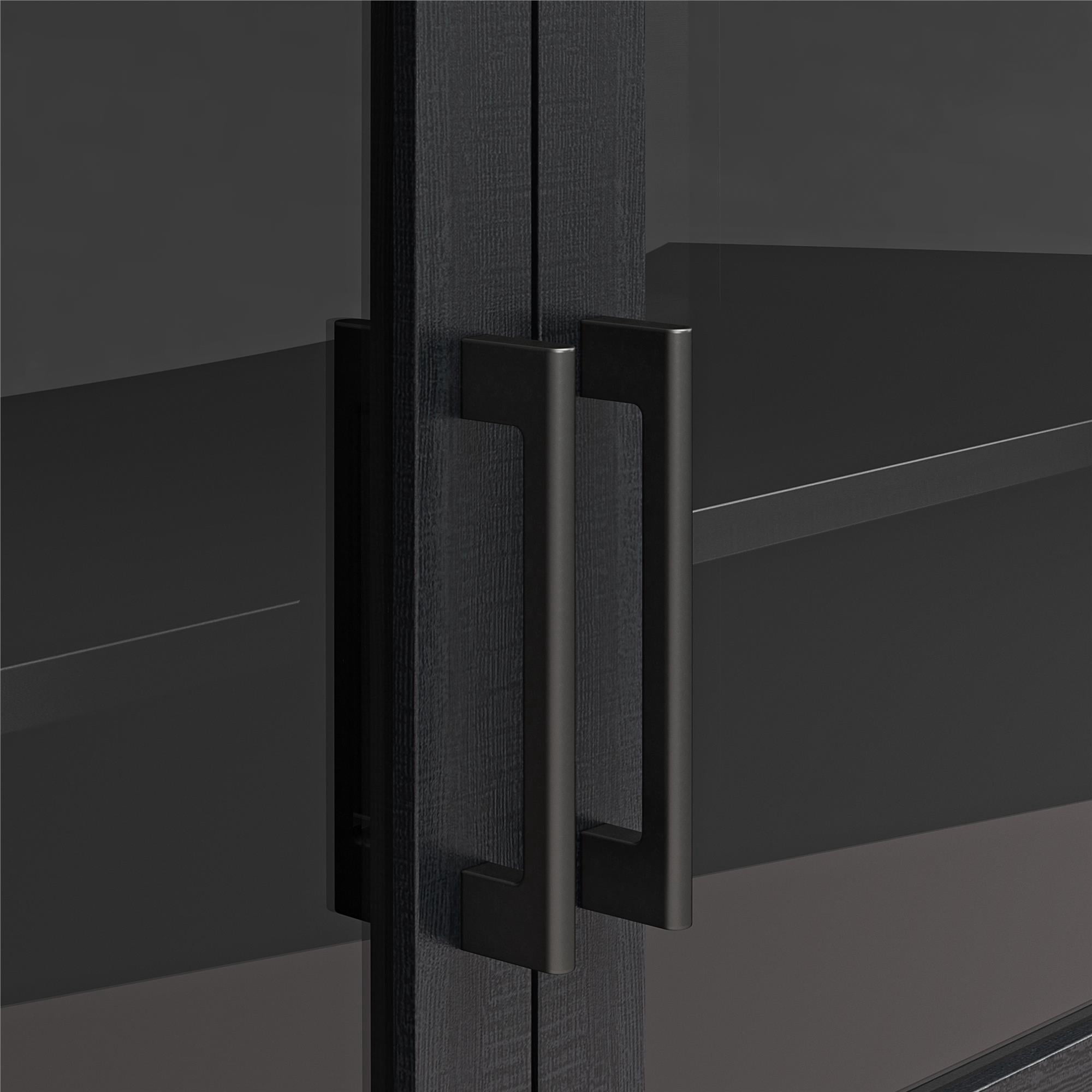 Meuble TV avec porte en verre Mainstays, Noir