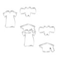 thumbnail image 1 of Oleegame 2PC Cookie Mold Graduation Cookie Cutters Set Stainless Steel Graducation Cap Cookie Cutter Diploma Graduation Gown Dress Cookie Cutter For Graduation Celebration Party Silver, 1 of 8