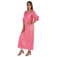 thumbnail image 3 of Moomaya Solid Rayon Kurta For Women bell Sleeve Drawstring Neck Long Ethnic Kurti, 3 of 6