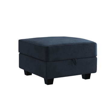 HONBAY Module d'Ottoman Carré en Velours pour Sofa Sectionnel Modulaire, Repose-Pieds avec Rangement, Bleu Marine