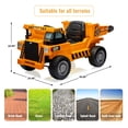 thumbnail image 4 of CazToi Dual 12V 35W Motors Electric Ride On Construction Truck Perfect for Kids Aged 36 Months and Up, 4 of 8