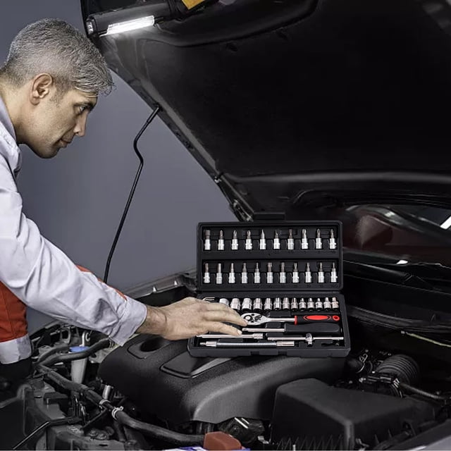 tumgatte 46-piece Socket Wrench Set Car Motorcycle Auto Insurance Set Household Xiaofei Hardware Tool Combination Set Up to 60% off