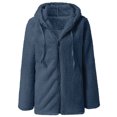 thumbnail image 2 of Innerwin Veste Unie pour Femmes Automne à Manches Longues avec Capuche Bleu 2TG, 2 of 5