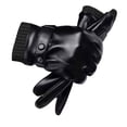 thumbnail image 2 of Under $10 Gloves Mittens Black Men Leather Gloves In Winter Men Screen In Winter Students Warm Outdoor Riding Plush Gloves, 2 of 7