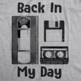 thumbnail image 2 of T-shirt pour Hommes « Back In My Day » Drôle Vieux Tech Cassette Disque Mou (Gris Chiné) - TTG, 2 of 3