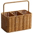 thumbnail image 1 of Woven Plastic Vine Utensil Organizer for Decor Light Brown Portable Kitchen Storage Basket 7.5 x 4.3 Inches, 1 of 8