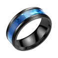 thumbnail image 2 of Riforla Shell Titanium Ring Men Popular Exquisite Ring Simple Fashion Jewelry Popular Accessories Mens Jewelry Blue 10, 2 of 7