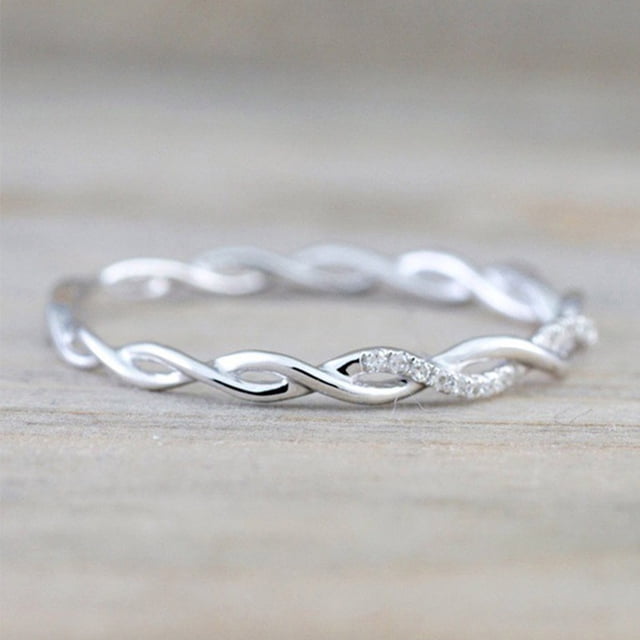 RKSTN Rings for Women Twisted Shape Diamondengagement stacking Matching anniversary Wedding Band for Women