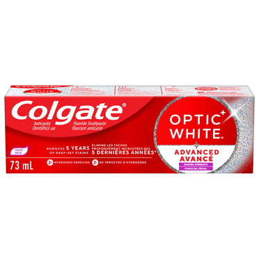 Colgate Optic White Advanced Enamel Strength Toothpaste with Fluoride, 73 mL