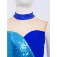 thumbnail image 4 of Jizyo Robe de Danse Sans Manches pour Filles à Sequins Color Block Costume de Danse Lyrique Tenues de Ballerine Bleu 12, 4 of 7