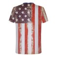 thumbnail image 5 of Pompotops Mode Femmes Col Rond Casual Manches Courtes Drapeau Américain Tops T-shirt Chemisier, 5 of 5
