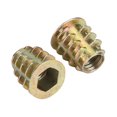 thumbnail image 3 of 50pcs M6 Zinc Alloy Inside Hex Socket Insert Nuts With Flange Cover For Wood Furniture9 Types, 3 of 8