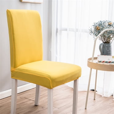 TopLLC Chair Covers for Dining Room, Stretch Solid Color Chair Slipcovers, Soft Breathable Dust-proof Spandex Decorative Seat Cover Elastic Removable Washable Universal Chair Protector for Kitchen