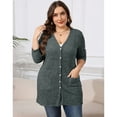 thumbnail image 4 of AviBest Plus Size Cardigans for Women Lightweight Long Sleeve Open Front Button Up Fall Thin Cardigans with Pockets, 1XL-5XL, 4 of 6