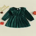 thumbnail image 2 of MesaSe Robe en Velours d'Automne pour Tout-Petite Fille, à Volants, Manches Longues, Encolure Évasée, 2 of 9