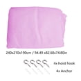 thumbnail image 3 of Mosquito Net for Bed - Four-Sided Mesh Curtain with Polyester Fabric, Indoor and Outdoor Protection, Breathable Bed Cover Design, Purple, JKODE, 3 of 9