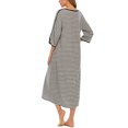 thumbnail image 3 of Faithtur Robe de Nuit d'Été pour Femme Grande Taille à Rayures Col Rond Fermeture Éclair Jupe de Sommeil, 3 of 7