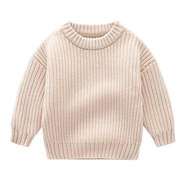 Ketyyh-chn99 Chandail Tricoté pour Bébé, Chandail Tricoté Uni pour Tout-Petits, Vêtements d'Hiver pour Filles, Hauts pour Bébé, Vêtements pour 5-6 Ans, B