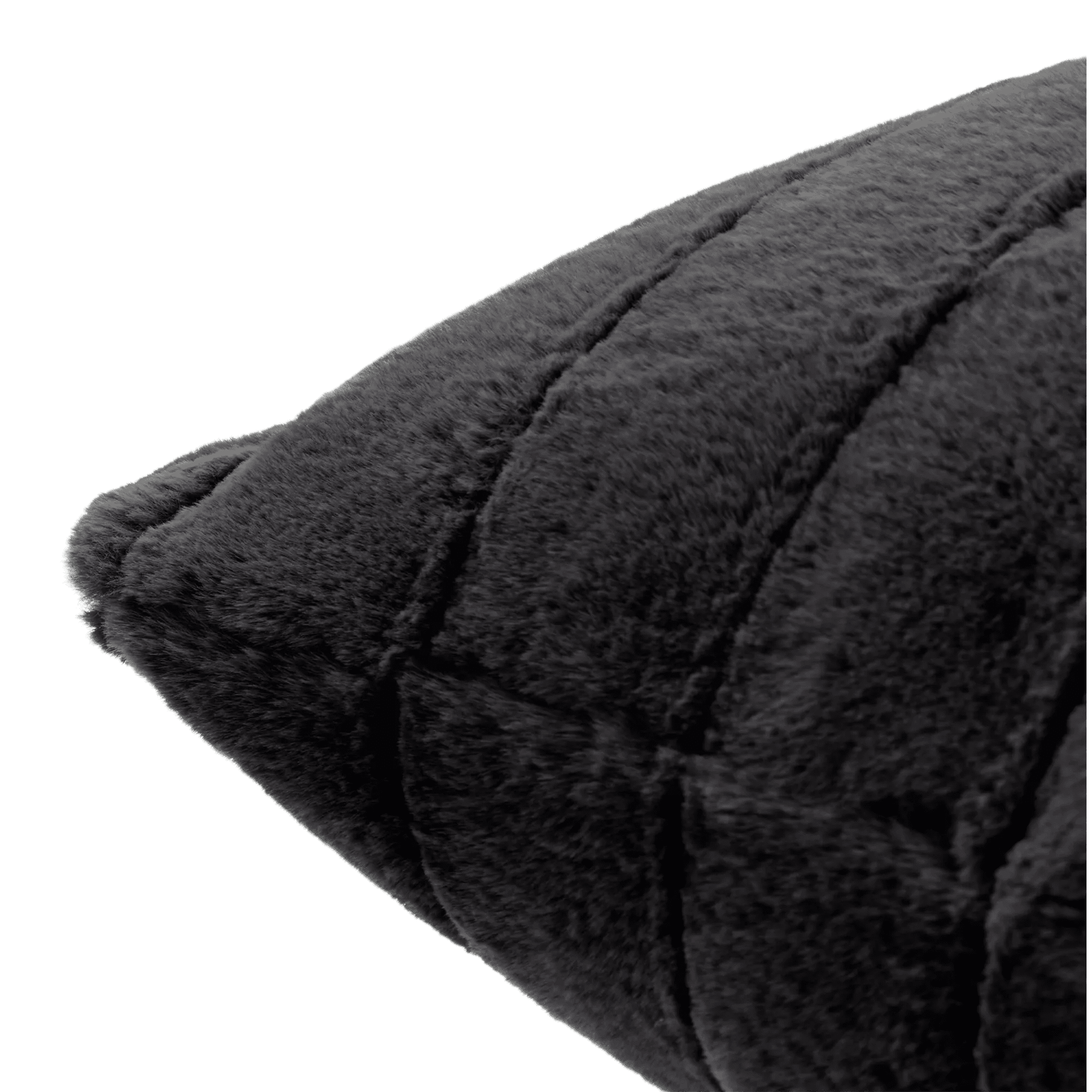 Coussin décoratif Bouclair en fausse fourrure noire Cougar