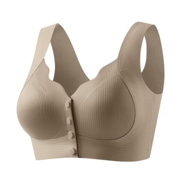 Timegard Bras for Women No Underwire Front Closure Bras Full Support Back Smoothing Comfort Daily Bras