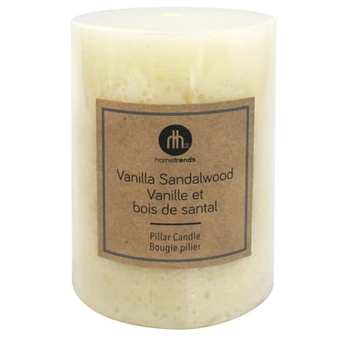 Hometrends 4" Bougie pilier parfumée vanille et bois de santal